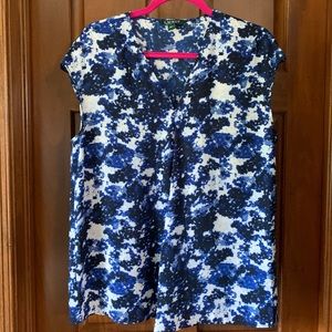 Lauren blue and cream shirt. Size large.